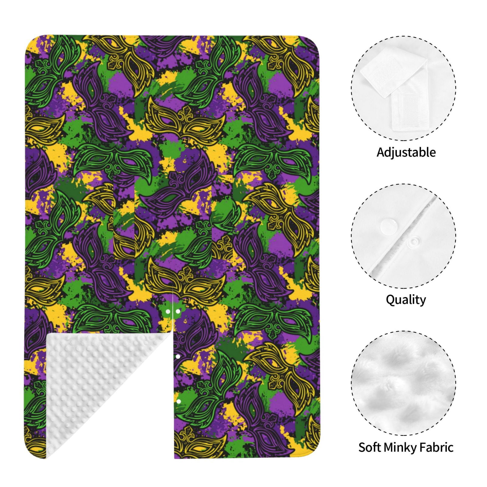Car Seat Cover Baby - Mardi Gras7 Breathable Infant Car Seat Cover for Baby Carseat, Lightweight Comfort Baby Essentials Must Haves Newborn Stuff for Girl Boy