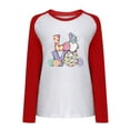thumbnail image 4 of Honeeladyy Sales Womens Raglan Sleeve Shirt Pullover Tops Casual Looseweight Easter Bunny Printed Long Sleeve Pullover Cute Rabbit T-Shirt Tops, 4 of 6