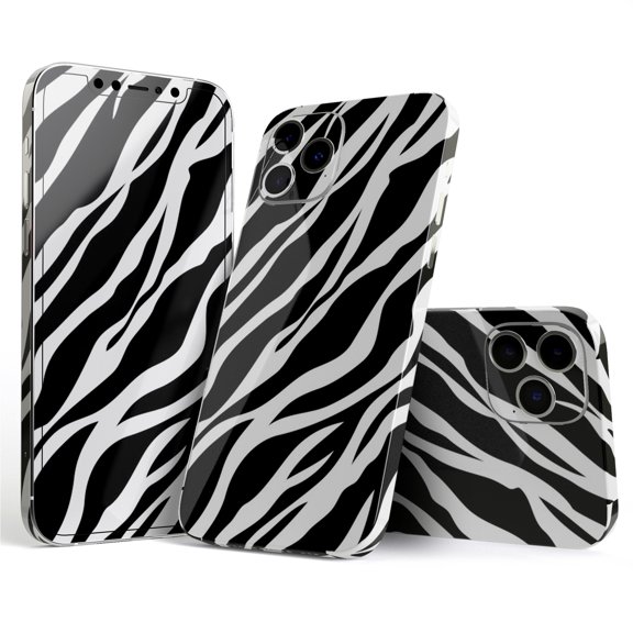 DesignSkinz Simple Vector Zebra Animal Print Full-Body Skin Decal Wrap Cover for iPhone 16