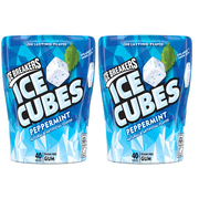ICE BREAKERS ICE CUBES Peppermint Sugar Free Chewing Gum, Made with Xylitol, 3.24 oz, 40 Piece Each (2 Pack)