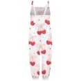 thumbnail image 4 of MIXUE Toddler Girls Jumpsuits & Rompers Summer Strawberry Print Spaghetti Strap Sleeveless Overalls Bodysuits Daily-Wear,Pink,3-4 Years, 4 of 4