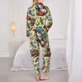 thumbnail image 3 of Pajama Sets for Women 2 Pcs, Exotic Train Pattern Button Down Long Sleeve Sleepwear Lounge PJ Sets, 3 of 6