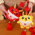 thumbnail image 4 of Kiskick Fluffy Dragon Pendant Dragon Plush Pendant Year of 2024 Mascot Cute Embroidery Pattern Chinese Zodiac Dragon Soft Stuffed Hanging Ornament Home Party, 4 of 8