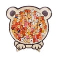 thumbnail image 1 of Bear Shaped Wooden Puzzle Toy With Display Stand Unique Animal Figure Brain Teaser For Home And, 1 of 7