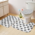 thumbnail image 4 of Black Dandelion Bathroom Rugs Set Farm Flowers Plant White Theme Non Slip Absorbent Soft Bath Mats 3 Piece Set with Bathroom Rug, U-Shaped Floor Mat, Toilet Seat Cover Small Size, 4 of 9