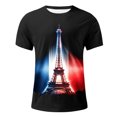 thumbnail image 3 of French Print Short Sleeve T Shirt Casual Summer Top, 3 of 3