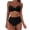 Black, variant on Women Two Piece High Waist Swimsuit Bathing Suit with Push Up V Neck Swim Top