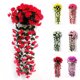 thumbnail image 3 of Flor de simulación glicina cesta colgante simulación violeta colgante de pared boda decoración del hogar flor falsa simulación flor vid A1 rosa rojo, 3 of 4
