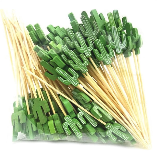 100 Palillos de Bambú Desechables para Alimentos, Frutas, Cócteles, Palillos de Dientes Hechos A Mano, Suministros de Picnic, Decoración B