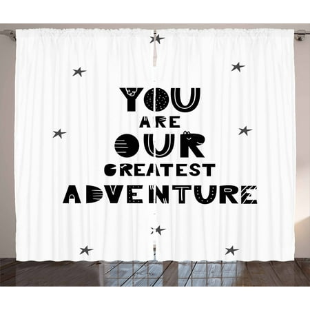 Adventure Nursery Curtains 2 Panels Set Calligraphic You Are Our Greatest Texts With Crooked Stars Window D For Living Room Bedroom Adventure Nursery Curtains 2 Panels Set Calligraphic You Are Our Greatest Texts With Crooked Stars Window D For Living Room Bedroom