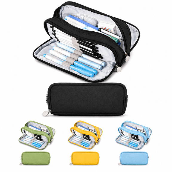 Pencil Case Clearance Large Capacity Pencil Pouch with 3 Zippers Multi-Layer Stationery Organizer Bag for S-chool Supplies