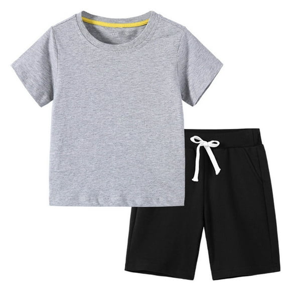 Odeerbi 18M-12Y Niños Niñas Conjunto de Verano Deportivo Camiseta de Manga Corta de Algodón Shorts Conjunto de Dos Piezas Suave