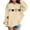 A Beige, variant on Hoodies for Girls Valentine's Day Kids Long Sleeve Hooded Sweatshirt Heart Print Front Pocket Beige 2 Years-3 Years