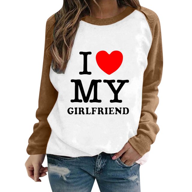 Gibobby Sudadera Mujer Moda Top con capucha y cuello redondo con mangas raglán y estampado divertido de para mujer sin sombrero para uso casual 1 (Marrón, L)