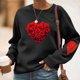 thumbnail image 2 of RKSTN Women's Valentine's Day Sweatshirts Oversized Crewneck Valentines Heart Graphic Print Hoodless Sweatshirt Womens Casual Plus Size Round Neck Loose Comfy Sweatshirt Fall Spring Clothes, 2 of 6