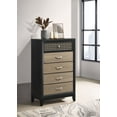 thumbnail image 2 of Coaster 5-Drawer Rectangular Transitional Wood Chest in Light Brown/Black, 2 of 14