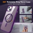thumbnail image 2 of Allytechgroup iPhone 14 Plus Magnetic Case with Rotating Stand, Multi Angle Viewing Stand Anti-Scratch Compatible with Magsafe & Car Mount Phone Case for Apple iPhone 14 Plus, Purple, 2 of 7