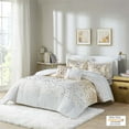 thumbnail image 4 of Ensemble de Couette en Polyester Brossé Métallique Design Intelligent en Ivoire/or, 4 of 14