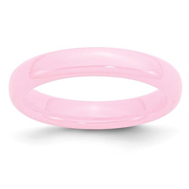 Bande Céramique Rose Polie 4 mm, Taille 5