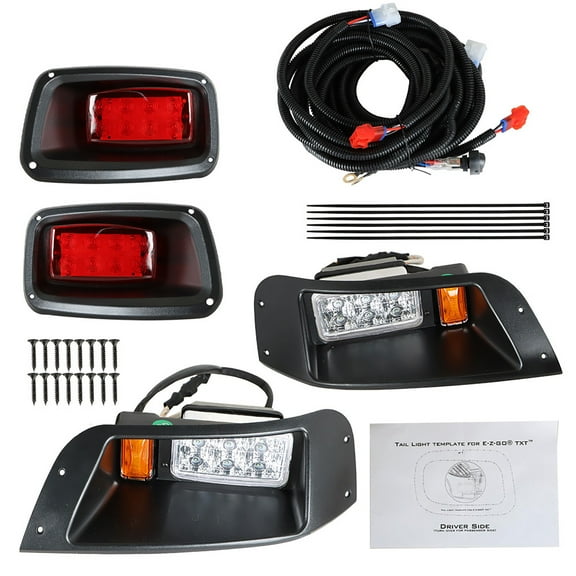 LED Headlight Tail Light Bulbs Kit Fit for EZGO TXT 1996-2013 Golf Cart