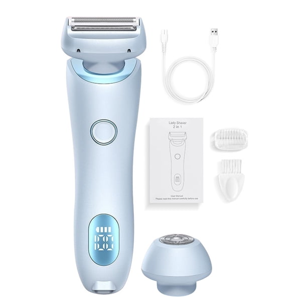 2-i-1 Bikini Trimmer Elektrisk Rakapparat för Kvinnor, Silky Glide Pro Håravlägsning för Rakning av Ben, Armar, Armhålor och Ansikte