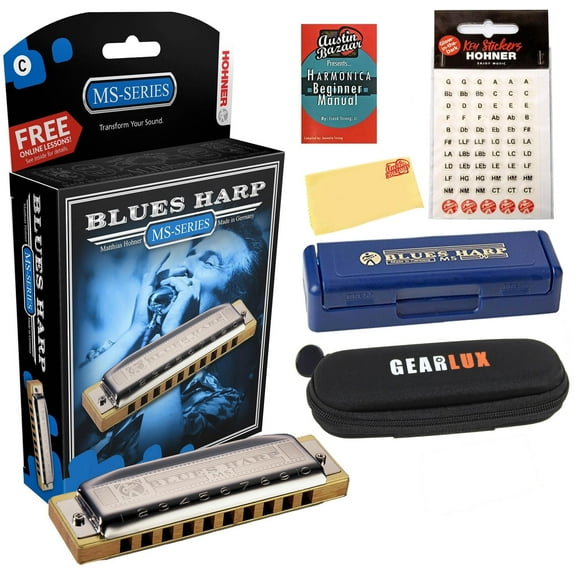Hohner 532 Blues Harp MS Harmonica - Key of C w/ Key Stickers