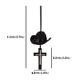 thumbnail image 4 of DANING Rearview Mirror Pendant Black Wooden Crucifix and Metal Cross with Black Cowboy Hat Universal Fit 1-Pack, 4 of 8