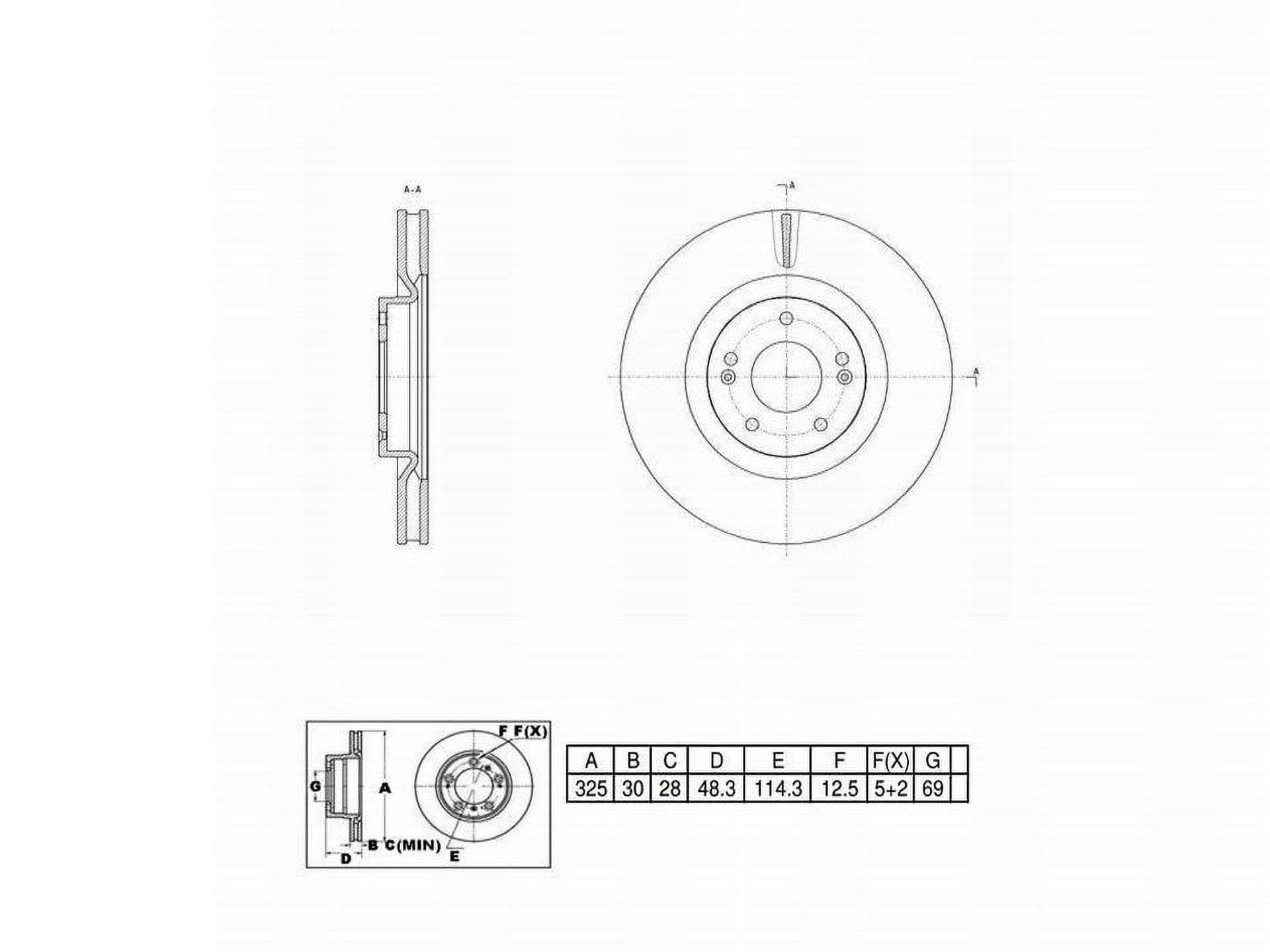 UltraHC Coated High Carbon Brake Rotor, Front UR001751, Hyundai Santa Fe 2021
