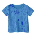 thumbnail image 1 of Chemises pour Filles Imprimé Manches Courtes Hauts Tenues d'Été Fille Col Rond 4-5 Ans Tenues Fille Mode, 1 of 4