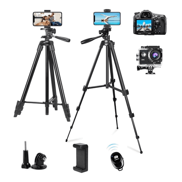 Tripode De Aluminio Con Control Remoto Celular Camera Gopro Xtellar negro