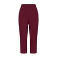 thumbnail image 4 of Chbgutlmr Capri Pants for Women Workout Leggings High Waist Slim Gym Sports Athletic Trousers Solid Color, 4 of 6