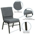 thumbnail image 4 of Emma + Oliver 18.5"W Church Chair, Gray Fabric Book Rack/Gold Vein Frame, 4 of 11