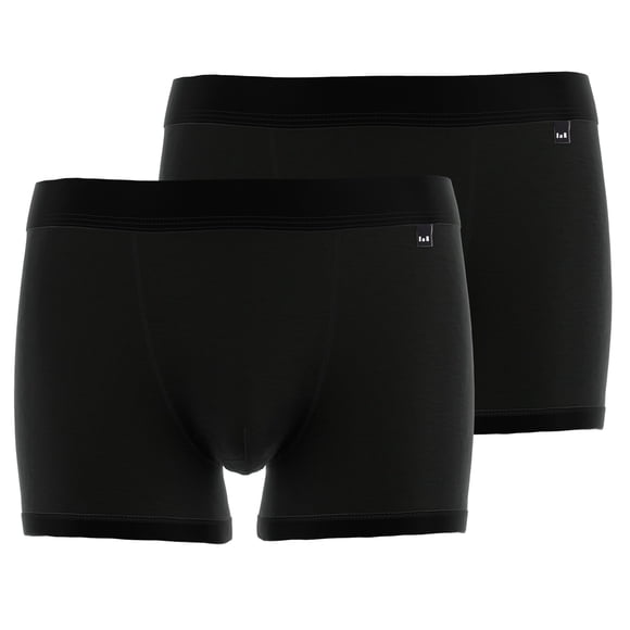 GÖTZBURG calzoncillos bóxer para hombre, pack de 2 - X-lastic, ropa interior, pantalón, logotipo, color liso Negro M (Medium)