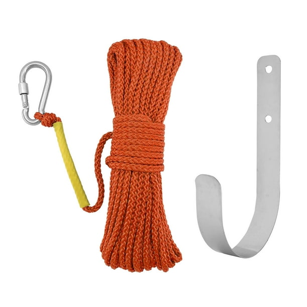 Fishing Nylon Rope Set, with Spring Hook Durable with Hanging Hook  Multipurpose for Fishing Tent Rope Clothesline Indoor Outdoor Orange