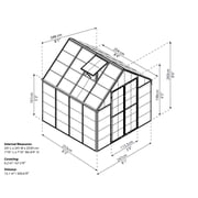 Palram - Canopia Snap & Grow 8 x 8 Polycarbonate/Aluminum Walk-In Greenhouse – Silver - with Roof Vent