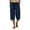 1-Navy, variant on Linen Capri Pants for Women Summer Elastic High Waist Drawstring Straight Leg Capris Loose Comfortable Dressy Casual Beach Vacation Cropped Trousers with Side Pockets 1-Navy S