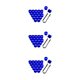 thumbnail image 4 of Tapas de tuerca de rueda de coche Riwesomey 20 unids/set chapado azul 17mm Type5 NO5, 4 of 6