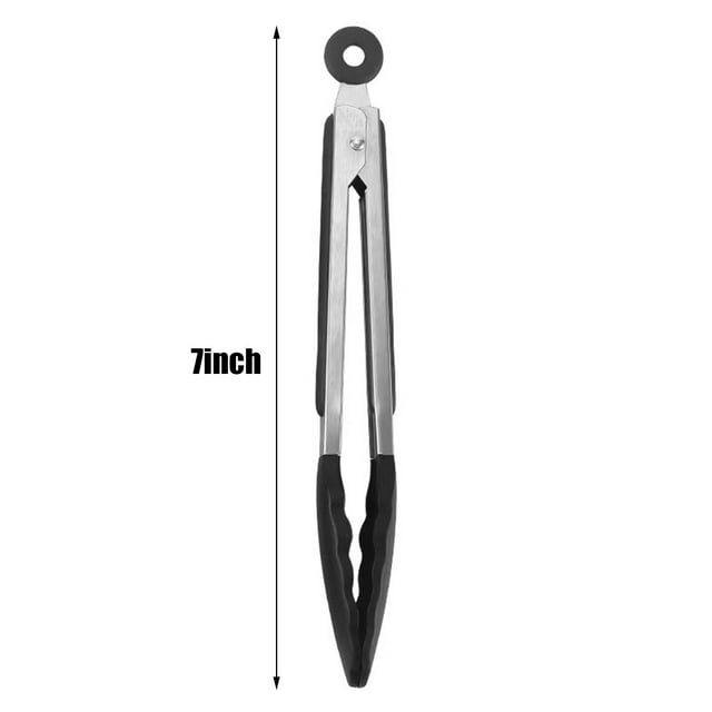 Birdeem Kitchen Tongs, Silicone Tongs for Cooking, Stainless Steel Non-Stick Kitchen Tongs for Grilling, Cooking, Dining (7 Inches)