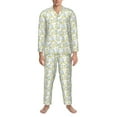thumbnail image 3 of Lsque Moon And Rabbit Pattern Long Sleeve Pajama Set for Men - Soft 2-Piece Sleepwear and Loungewear Set with Pockets, Comfy Nightwear-Small, 3 of 7