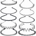 thumbnail image 1 of 10 Pack Metal Hair Bands for Men Women Unisex Black Metal Headband Hair Hoop Spring Wavy Hairband Sports Outdoors Headbands Headwear Accessories, 1 of 4