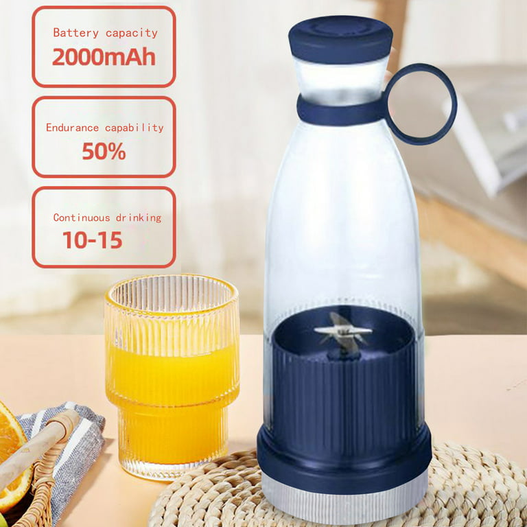 380ml Portable Blender,Mini Bottle Travel Electric Smoothie Blender Maker with 6 Blades for Juice shakes,White