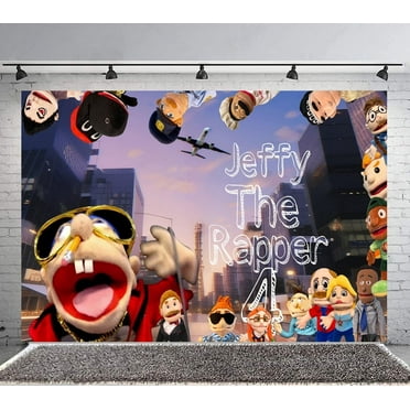Jeffy SML the Rapper Backdrop Banner Party Supplies Poster Movie Theme Background for Photography Birthday Decorations