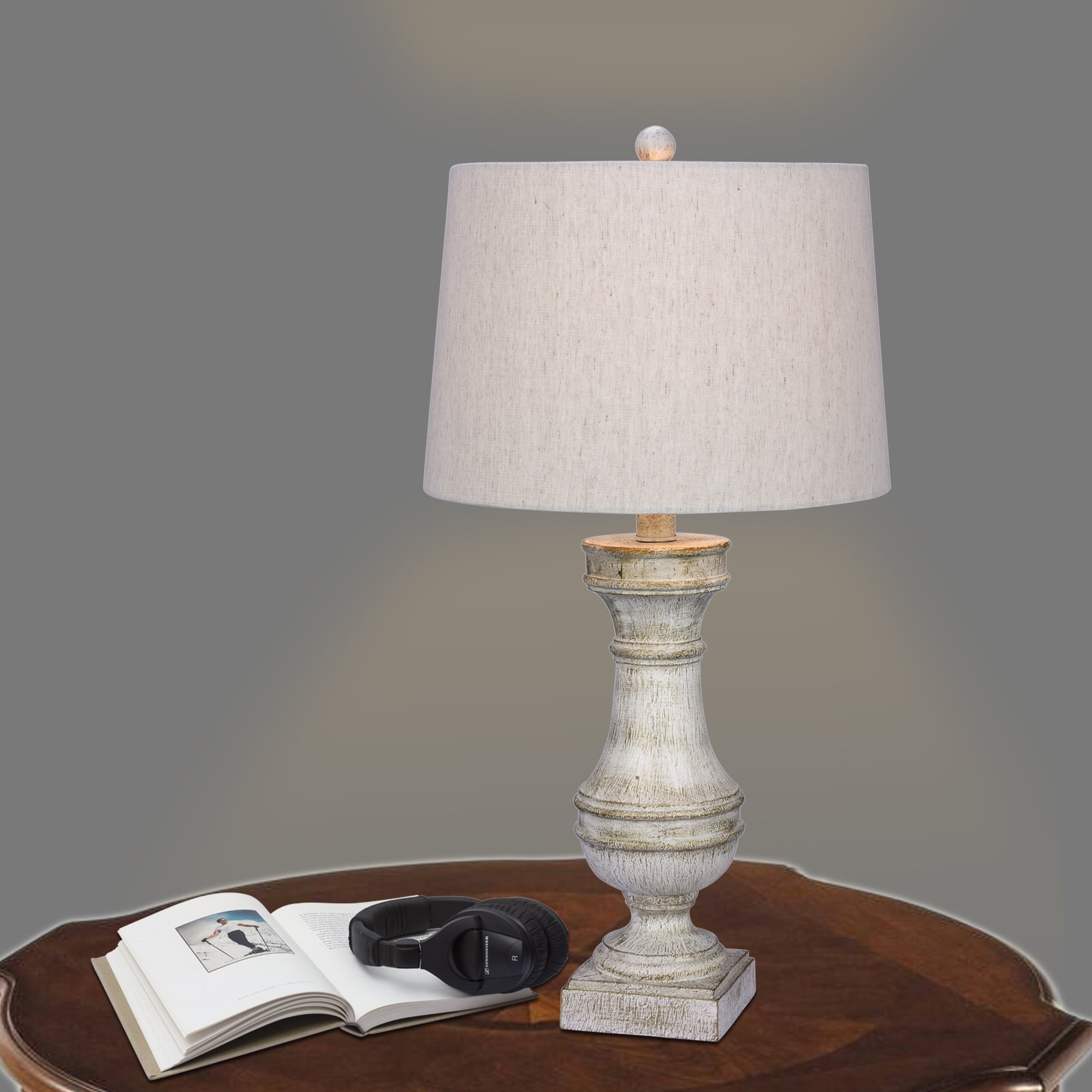 Cory Martin W-6246CABR-2PK Distressed Formal Urn Resin Table Lamps 2 Set 29.5 Cottage Antique Brown 