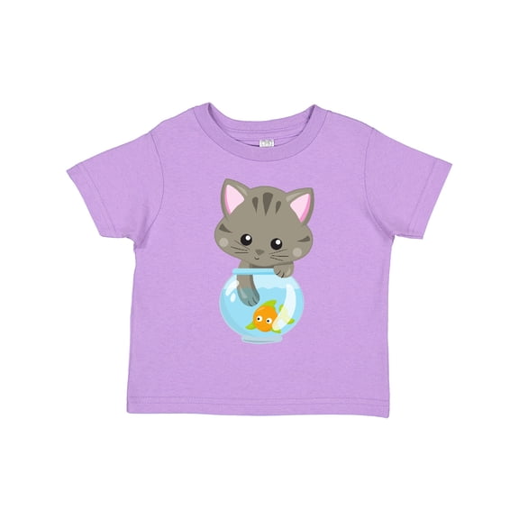 Inktastic Cute Cat, Little Cat, Kitty, Kitten, Fish Bowl Girls Toddler T-Shirt