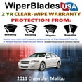 thumbnail image 2 of 2011 Chevrolet Malibu Beam Wiper Blades Wipers w/2yr Warranty (Set of 2) (WiperBladesUSA), 2 of 5