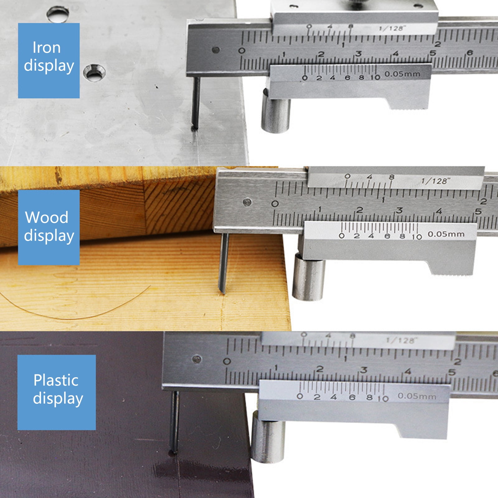 Portable High Accuracy Caliper Stainless Steel 200/300mm Scale for Technical Drawing Use
