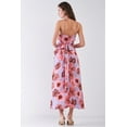 thumbnail image 3 of Floral Print Sleeveless Self-tie Wide Wrap Front Ruffle Hem Side Slit Detail Midi Dress M, 3 of 6