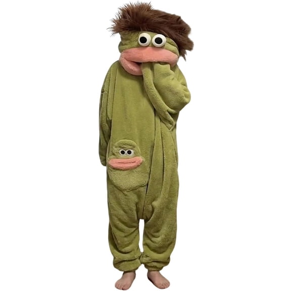 WWKPIN Big Mouth Monster Onesie Silly Monster Onesie Plush Onesie Pajamas Cozy Home Loungewear (No Shoes Included)(100)