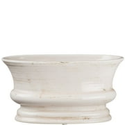 Sullivans Low Oval Planter Vase 5"H Off-White