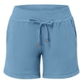 thumbnail image 4 of Maternity Shorts for Women Summer Casual Lightweight Elastic Waist Wide Straight Leg Loose Shorts with Pockets, 4 of 7
